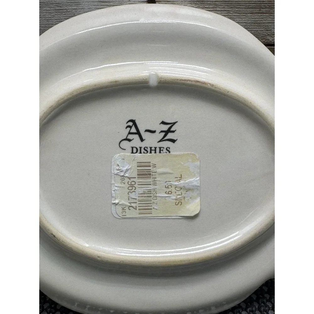 Pottery Barn A-Z Dishes Letter K Tidbit Dish Square Plate Ivory Retired